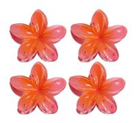 Lot de 4 pinces à cheveux en forme de fleur hawaïenne, sans endommager les cheveux, idéales pour la plage, les voyages, la décoration d'été, 8 x 4 x 8 cm