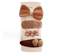 Lot de 4 pinces à cheveux en tissu, marron doux, mini accessoires pour cheveux faits à la main, marron D