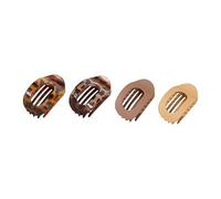 Lot de 4 pinces à cheveux ovales en acrylique - Pinces à cheveux plates vintage - Design incurvé - Tenue solide - Barrettes à cheveux crocodile - Cadeaux pour femmes et filles (ensemble D)