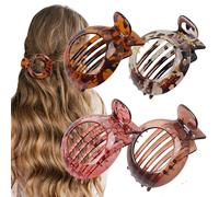 Lot de 4 pinces à cheveux plates ergonomiques incurvées pour cheveux épais, fins et bouclés, design incurvé pour conduire, allonger, accessoires de cheveux avec forte tenue pour femmes et filles