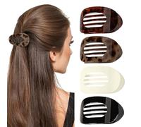 Lot de 4 pinces à cheveux plates pour femme, design incurvé, pinces à cheveux, pour cheveux fermement fixés, adaptées à tous les types de cheveux, peuvent être facilement portées, c'est le choix idéal