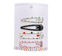 Lot de 4 pinces à cheveux, pois colorés, adorables et mignons, accessoires pour cheveux faits à la main, noirs