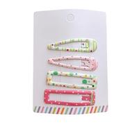 Lot de 4 pinces à cheveux, pois colorés, mini accessoires pour cheveux faits à la main, rose