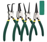 Lot de 4 Pinces à Circlips, Pince pour Circlip Interne et Externe avec étui portable, Pince Circlips Antirouille et Anti - flexion, Longueur 180 mm, Taille de la Pointe 1,6 mm