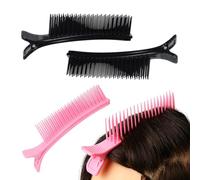 Lot de 4 pinces à de cheveux - Clip de coiffage volumateur | Section | Design de dents de peigne pour la frange et le levage des racines, pour la maison et le salon de teinture des cheveux