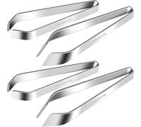 Lot de 4 pinces à épiler professionnelles plates et inclinées en acier inoxydable pour la cuisine, le saumon et la truite, 2 styles