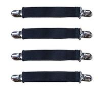 Lot de 4 pinces à moufles en acier inoxydable pour enfants - Réglables - Pour accrocher une robe, un billet de ski, un bandeau pour le ventre de chien, des attaches pour drap de lit, des bottes