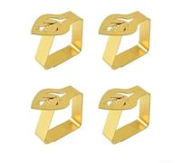 Lot de 4 pinces à nappe en acier inoxydable en forme de feuille offrant une prise en main antidérapante sûre pour maintenir la position de la nappe lors d'événements (B)