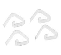 Fackelmann Pinces à nappe 14461 – Lot de 4 ajustables, plastique blanc/transparent, 5,5 cm