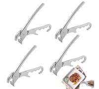 Lot de 4 pinces à pizza - Pince à pizza - Pince à pizza en fonte d'aluminium - Pince de cuisine pour transporter et saisir des bols, poêles et casseroles