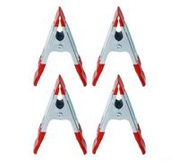 Lot de 4 pinces à ressort de 100 mm en métal robuste pour le travail du bois, forte tenue avec coussinets en caoutchouc, adaptées pour fixer des feuilles en plastique et des tissus dans un atelier ou