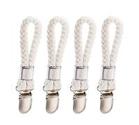 Lot de 4 pinces à serviettes en coton tressé pour la maison, la cuisine, le bureau, les documents, la salle de bain