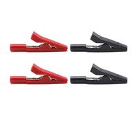 Lot de 4 pinces crocodiles à haute conductivité avec isolation et fiche banane de 2 mm pour une connexion sécurisée, manipulation et rangement faciles