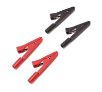 Lot de 4 pinces crocodiles isolées avec fiche banane de 2 mm pour projets de test électrique, expériences scolaires, outil de test de circuit
