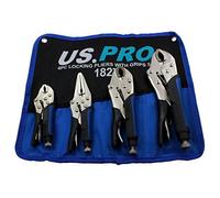 Lot de 4 pinces de blocage B1827 avec poignées pour taupes, long bec, mâchoire incurvée