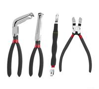 Lot de 4 pinces de débranchement de connecteur électrique pour câblage automobile : pince courbée et droite à 60°, pince de biche, pince de verrouillage - Acier au carbone