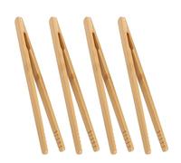 Lot de 4 pinces en bois pour grille-pain, grille-pain de 17,8 cm, pinces à toast en bois avec design antidérapant, réutilisables pour barbecue, aliments frits, pain, thé