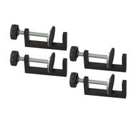 Lot de 4 pinces en C pour le travail du bois, plage réglable de 10 à 57 mm, construction en aluminium et acier, coussinet antidérapant pour assemblage de meubles et utilisation en atelier