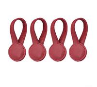 Lot de 4 pinces en cuir avec support magnétique pour la gestion du tissu et des serviettes, conçues pour faciliter le changement de vêtements et une fixation sûre (rouge)