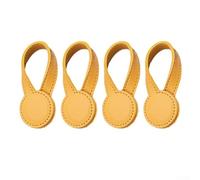 Lot de 4 pinces en cuir avec support magnétique pour la gestion du tissu et des serviettes, conçues pour faciliter le changement de vêtements et une fixation sûre (jaune)