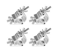Lot de 4 pinces en O - 30-35 mm - Support d'éclairage de scène - Crochets en aluminium pour éclairage de scène - Capacité de charge de 80 kg - Argenté