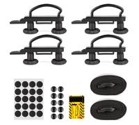 Lot de 4 pinces en U pour coffre de toit, kit de montage amélioré pour coffre de toit pour voitures et camionnettes, largeur intérieure de 85 mm, étrier en U en métal avec 8 écrous de verrouillage et