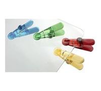 Fackelmann Pinces à sachet aimantées 59903 – Lot de 4, métal/plastique, Vert Bleu Rouge Jaune