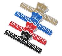 Lot de 4 pinces pour partitions de musique, support de musique pour piano, support pour support, feuille, livre, marqueur, fichiers papier, photos, pinces alimentaires