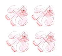 Lot de 4 pinces transparentes avec angle de 12 degrés pour soutenir les livres à couverture rigide et les livres à spirale pendant l'utilisation (rose)
