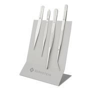 Lot de 4 pinces universelles Ambre + porte-outils | Réparation électronique, médecine, fabrication de bijoux, cosmétiques, artisanat, bricolage