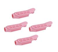 Lot de 4 pinces volumisantes pour cheveux longs et courts - Pince à frange - Bigoudi - Pour la maison et le salon de coiffure - Rose