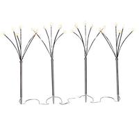 Lot de 4 piques de jardin en forme d'étoile 60 cm - 24 LED - Décoration de Noël - Bâton lumineux extérieur avec minuterie (compartiment à piles)