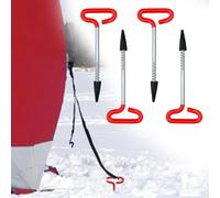 Lot de 4 piquets d'ancrage à glace universels pour tente de pêche en hiver - Accessoires pour fixer un abri à glace ou une canne à pêche - Trou de rupture