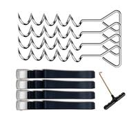 Lot de 4 piquets d'ancrage en forme de tire-bouchon pour trampoline - Spirales d'ancrage au sol - Accessoires de tente faciles à utiliser