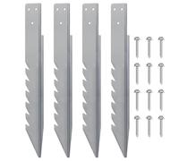 Lot de 4 piquets d'ancrage pour poteaux de clôture en acier robuste