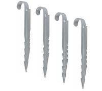 Lot de 4 piquets de trampoline en métal pour tente de trampoline - Piquets de fixation robustes pour équipement d'extérieur