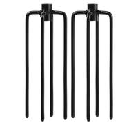 Lot de 4 piquets en métal Robustes avec Base à 5 Broches | Crochets de Berger réglables de 3 m pour terrasse, Jardin, Cour et décoration extérieure