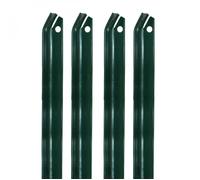 Linxor - Lot de 4 piquets jambe de force pour grillage, clôture de jardin, Acier plastifié - 2 m - Vert