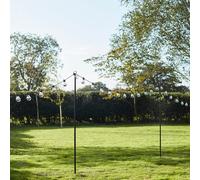 Lights4fun Lot de 4 Piquets Noir pour Guirlande Guinguette Décorative d’Extérieur de 2,75m
