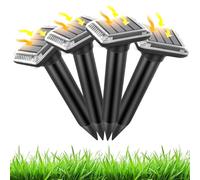 Lot de 4 Piquets Répulsifs Anti,Répulsifs Solaires pour Taupes,Répulsif sonique Contre Les Taupes et Les campagnols pour pelouse Jardin et Cour,Appareil sonique,Répulsif Solaire Contre Les Taupe