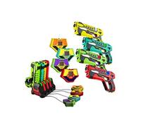 Lot de 4 Pistolet Laser Rechargeables avec Récepteurs & Station Charge pour Enfants Adultes Activité Extérieure Intérieure