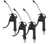 Lot de 4 pistolets à air comprimé pro en aluminium avec raccord IG 1/4", buse de 105 mm pour nettoyage de précision des machines/cavités, max. 10 bar, noir