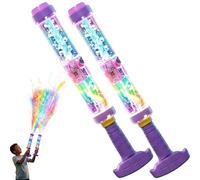 Lot de 4 pistolets à eau LED arc-en-ciel lumineux - Pulvérisateur et éclairage de feux d'artifice - Amusement d'été qui apparaît comme par magie - Pour l'été, la piscine, les fêtes en plein air, les