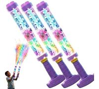 Lot de 4 pistolets à eau LED arc-en-ciel lumineux - Pulvérisateur et éclairage de feux d'artifice - Amusement d'été qui apparaît comme par magie - Pour l'été, la piscine, les fêtes en plein air, les