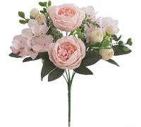 Lot de 4 pivoines en soie faites à la main 30 cm Décoration de table