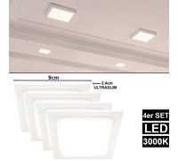 Lot de 4 plafonniers LED plafonnier blanc ultra slim éclairage chambre lampe spot ALU