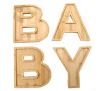 Lot de 4 planches à charcuterie en bois pour bébé - 23 x 23 cm - Pour décoration de fête prénatale, révélation du sexe et fête d'anniversaire