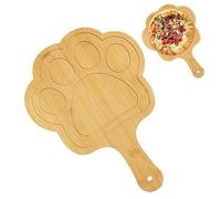 Lot de 4 planches à découper à pizza, en bois, antiadhésives, légères, fabriquées à la main avec guides rainurés et poignée pour le transfert et le service des aliments