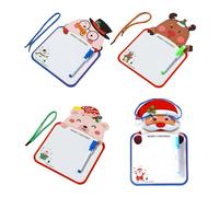 Lot de 4 planches à dessin de Noël double face 25 x 17 cm pour enfants, gribouillage, écriture, fournitures de fête de Noël