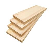 Lot de 4 planches de bois rectangulaires en bois brut pour travaux manuels, 25 x 10 x 1,5 cm, blocs de bois vierges pour sculpter, peindre et brûler